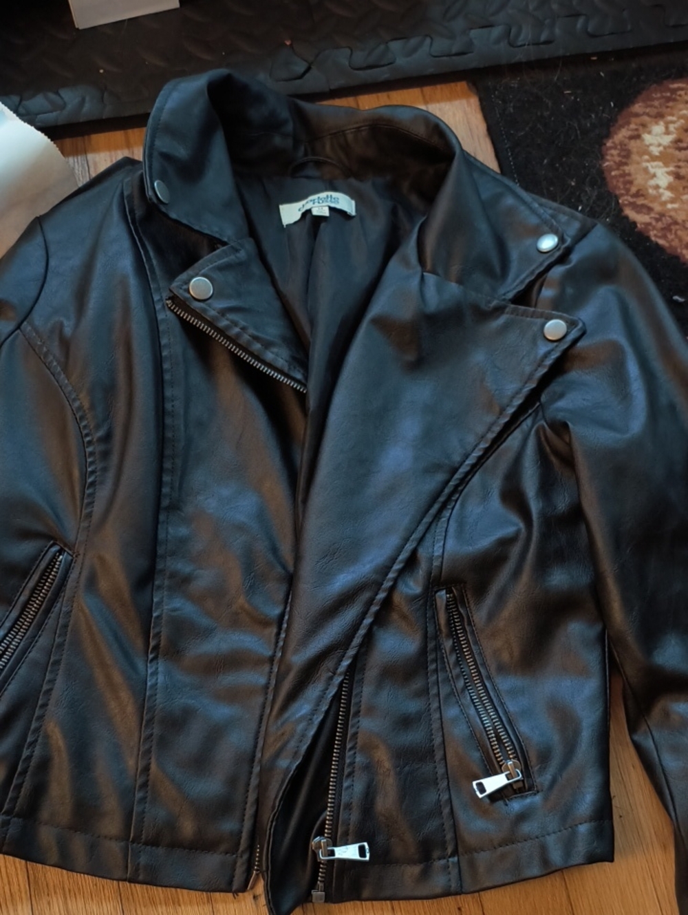 Charlotte Russe Black Faux Leather Moto Jacket